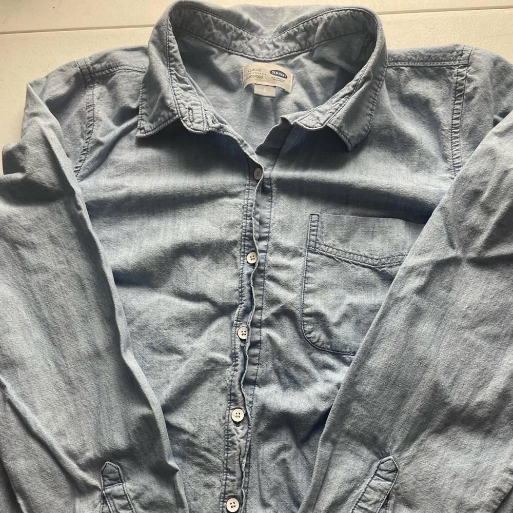 Old Navy Classic Jean Button Down Shirt Size L